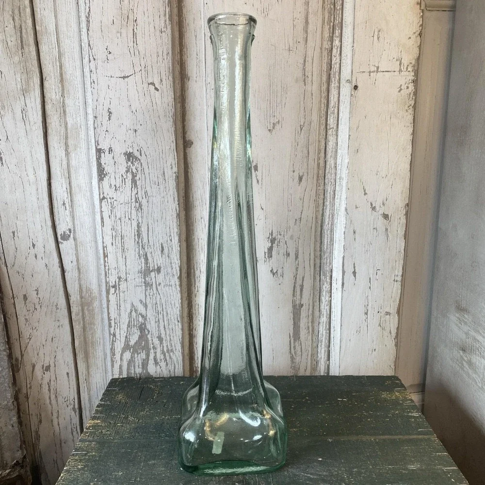 MCM Rosenthal Netters Pale Green Blown Glass Flower Vase Made in Spain‎ 16.5